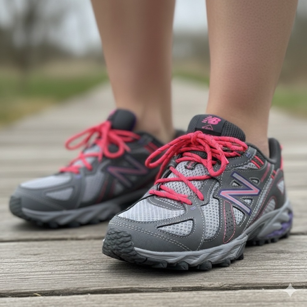 New Balance 573 All Terrain Trail Running Shoes Women’s 8 Grey Pink WTE573P2